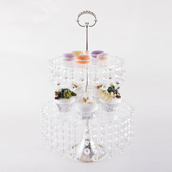 2-Tier Dessert Stand With Crystal Drops