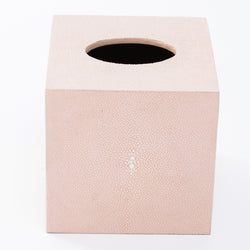 Faux Shagreen Tissue Box - Blush