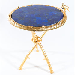 Lapis Lazuli w/ Gold Bird Round Table