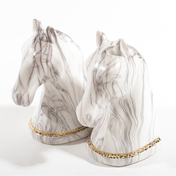 Le Faux Marble Cheval Bookend