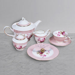 21 pc Tea Set - Pink -for  6 Persons