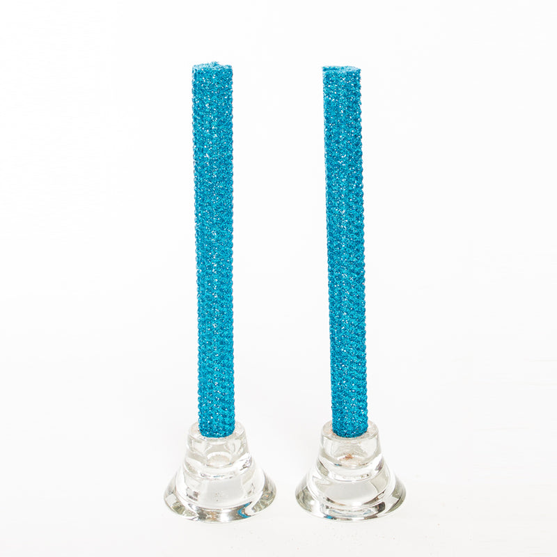 Glitter Candles - Turquoise