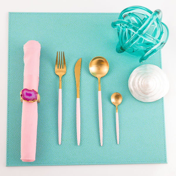 Cutlery in Box - Gold & Pink (set of 4)