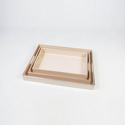 High Gloss Lacquered Serving Tray Peach (set of 3 LMS)