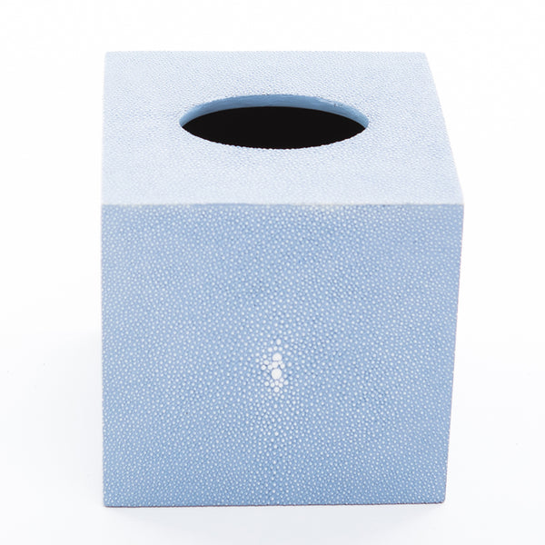 Faux Shagreen Tissue Box - Baby Blue
