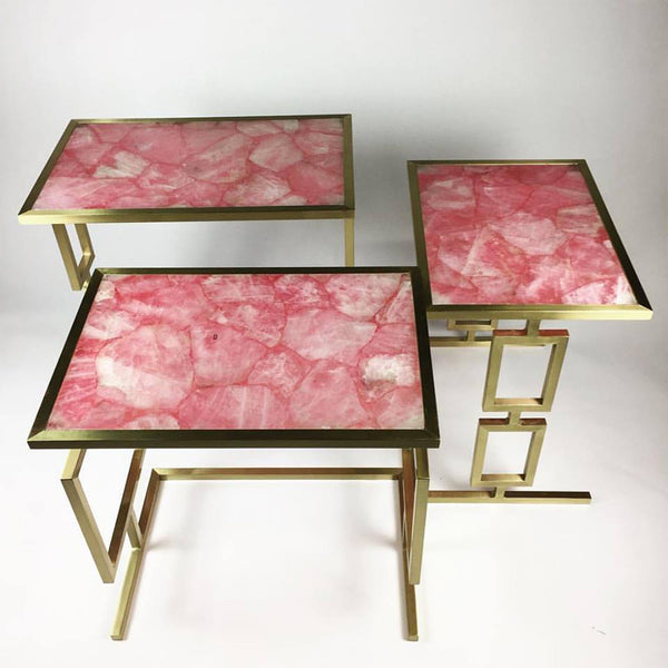 Pink Quartz Nesting Table
