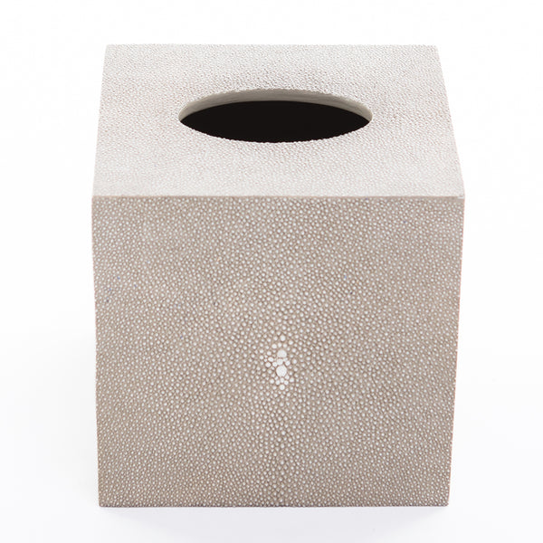 Faux Shagreen Tissue Box - Taupe