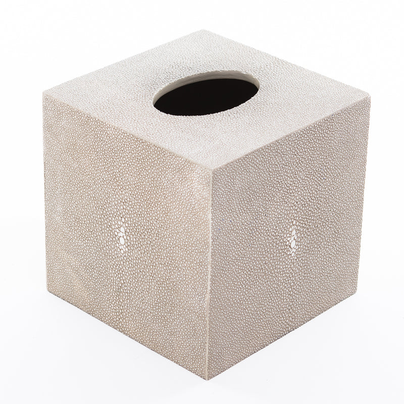 Faux Shagreen Tissue Box - Taupe