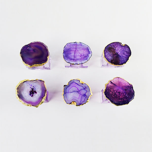 Acrylic Napkin Ring Box (set of 6) - Purple