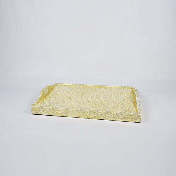 Capiz Bed & Breakfast Folding Trayble-Flower White