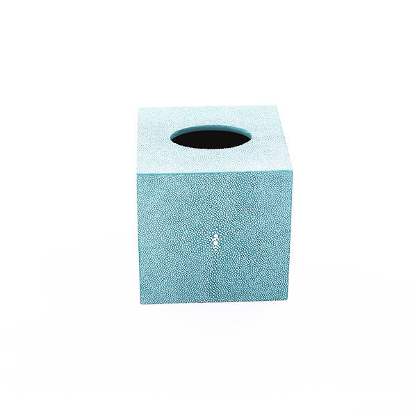 Faux Shagreen Tissue Box  - Turquoise