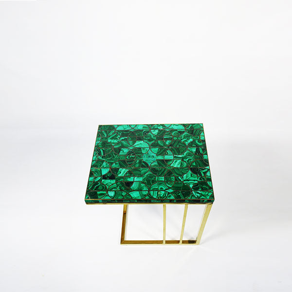 Malachite Peg Table w/gold legs