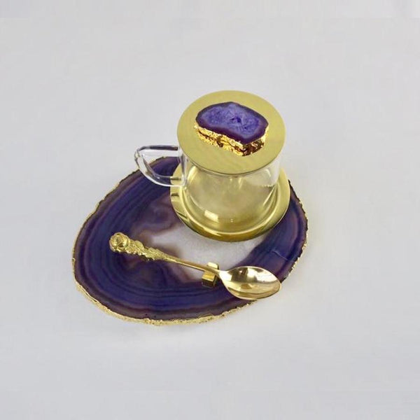 Agate Tea Platter set - Purple