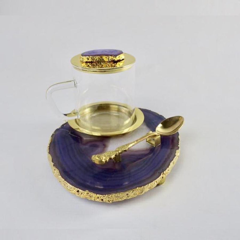 Agate Tea Platter set - Purple