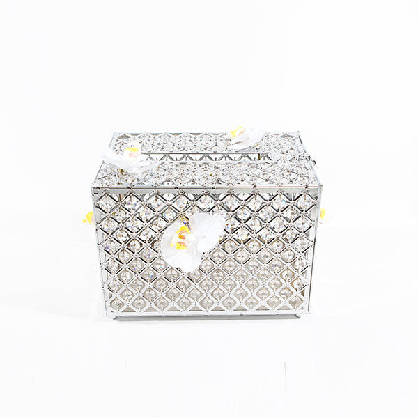 Silver Crystal Money Box  - Large